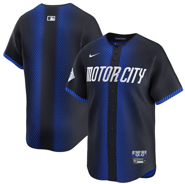 Youth Detroit Tigers Blank 2024 Navy City Connect Cool Base Limited Stitched Baseball Jersey